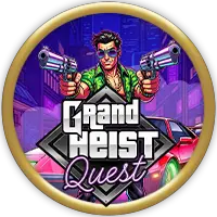Grand Heist Quest: 5 reels, 1024 ways to win, Kingpin's Crown Wheel feature, Heist Super Wheel feature, free spins with modifiers, Bonus Buy, Mega Jackpot Grand Heist Quest